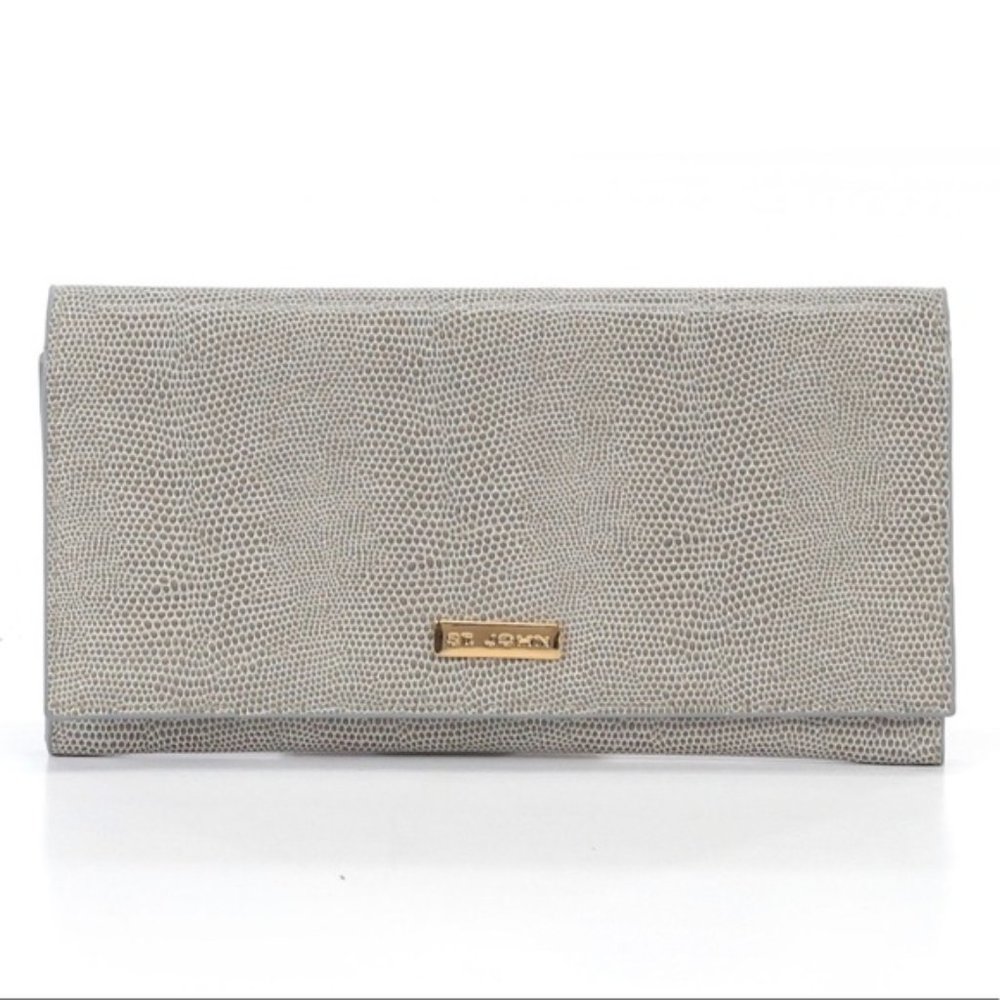 💝Host Pick💝 St. John Logo-Embossed Snakeskin Clutch